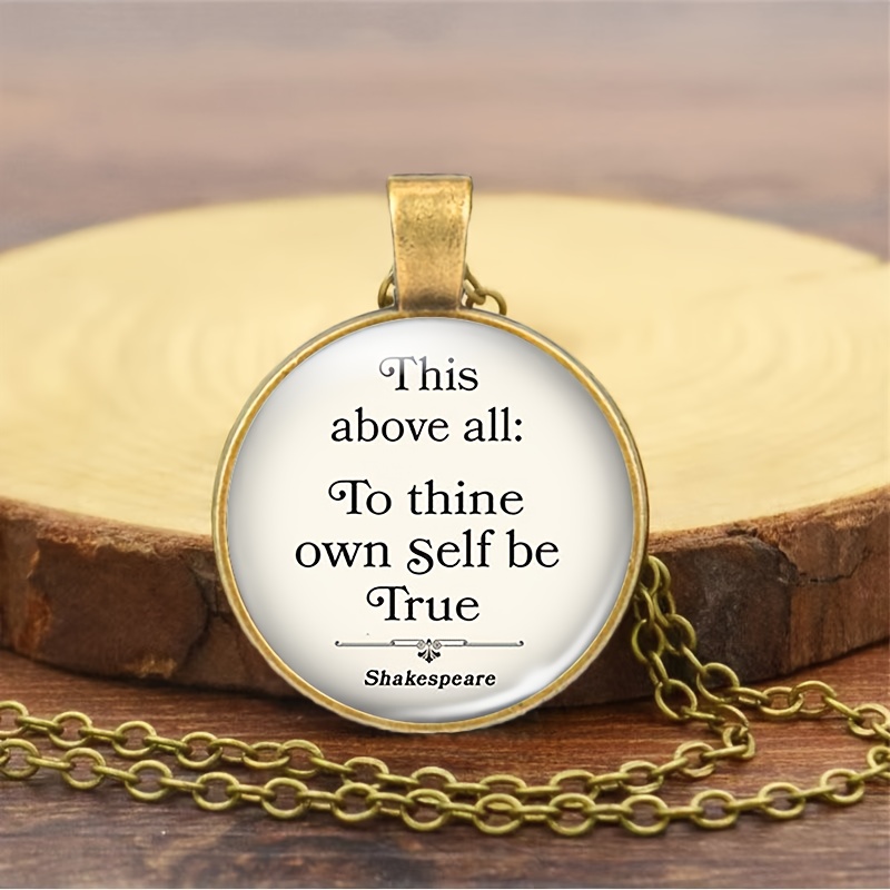 Women's Classic Chain Necklace with Shakespeare Quote Pendant